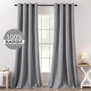 MIULEE Linen Texture Curtains for Bedroom Solid 100% Blackout Thermal Insulated Grey Curtains Grommet Room Darkening Curtains/Draperies Luxury Decor for Living Room Nursery 52x120 Inch (2 Panels) by TinyTreasures Baby Boutique