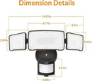 LEPOWER LED Motion Sensor Security Lights, 3 Head Motion Detected, 38W, 4200LM, Waterproof IP65, 5500K, Full Metal for Outdoor, Garage, Porch, Yard (Not Solar Powered, Black) by GreenHaven Gardens