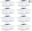 SIEDiNLAR Solar Post Lights Outdoor 2 Modes LED Fence Deck Cap Light for 4x4 5x5 6x6 Posts Garden Patio Decoration Warm White/Cool White Lighting White (8 Pack) by GreenHaven Gardens