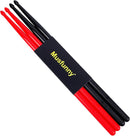 5A Nylon Drumsticks for Kids Adults: Light Durable Drum Sticks Black Red with Anti-Slip Handles for Electronic Drums Exercise Percussion Accessories (2 Pairs) by TinyTreasures Baby Boutique