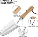 Stainless Steel Trowel, Garden Small Flower Hand Shovel, Potting Soils Scoop with Wood Handle, Gardening Bonsai Tools for Transplanting Digging Weeding Planting by GreenHaven Gardens