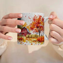 Fall Farm Coffee Mug - Farm Lover Mugs Gifts for Women Men - Autumn Decor Gifts For Home Farmhouse Thanksgiving - 11oz Printed Ceramic Mug (White) by CozyNest Decor