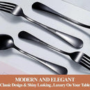 Lazycorner 20 Pcs Black Silverware Set for 4, Mirror Polished Flatware Set Stainless Steel Fork Knife Spoon, Food Grade Eating Utensils Sets, Reusable Silverwear Cutlery Set, Dishwasher Safe by CozyNest Decor