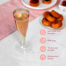 Prestee Set of 24 Plastic Champagne Flutes with Rose Gold Rim - 4.5 oz - Shatterproof Disposable Glasses - Elegant Design - Ideal for Weddings, Cocktail Parties, and Outdoor Celebrations by CozyNest Decor