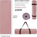Yoga Mat Non Slip Anti-tear,extra thick-2/5 inch（10MM）High Resiliency Professional POE Yoga Mats for Women Men Kids,72"x24"inch,Workout, Yoga, Pilates and Floor Exercise, with Carrier Strap by TinyTreasures Baby Boutique