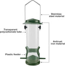 MIXXIDEA Wild Bird Feeders For Outdoors Hanging Stainless Steel Hanging Bird Feeder Tube, Finch Feeder For Garden Backyard Decoration Attractive Water Resistant Bird Feeders For Outside Green - 2 Pack by GreenHaven Gardens