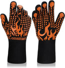 Comsmart BBQ Gloves, 1472°F Heat Resistant Grilling Gloves Silicone Non-Slip Oven Gloves Long Kitchen Gloves for Barbecue, Cooking, Baking, Short, Orange by GreenHaven Gardens