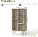 5 Cube Small Bookshelf,3 Tier Mid-Century Modern Bookcase with Legs,Wood Bookshelves Storage Organizer Shelf,Free Standing Narrow Book Shelves,Rustic Grey Corner Bookcases for Bedroom,Living Room by CozyNest Decor