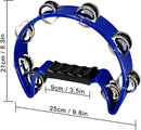 EastRock Tambourine Metal Jingles Hand Held Percussion Half Moon Tambourine for Kids, Adults, KTV, Party BLUE by TinyTreasures Baby Boutique