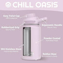 Chill Oasis Water Bottle | Compatible With Popular Flavor Cartridges | BPA Free, Leak Proof, Double-Walled Vacuum Insulated Stainless Steel, and Dishwasher Safe | Cold for 24 Hours (Lavender, 12oz) by CozyNest Decor