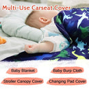 TANOFAR Car Seat Cover Baby, Carseat Covers Baby Boy Girl, Peekaboo Opening Infant Car Seat Cover for Winter, Warm & Cozy, Blue Dinosaur by TinyTreasures Baby Boutique