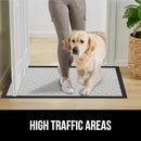 GORILLA GRIP 100% Waterproof All-Season WeatherMax Doormat US Designed Natural Rubber, Stain and Fade Resistant, Low Profile Indoor Outdoor Door Mats, Easy Clean Patio Mat, 17x29, Light Gray by CozyNest Decor