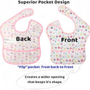 Baby bibs Waterproof Toddler bib - Feeding bib with Pocket for Infant Boy Girl Washable 6-36M by TinyTreasures Baby Boutique