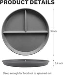 greenandlife 9 Inch 4PCS Unbreakable Portion Control Plates, Divided Plates for Kids Adults, Dishwasher & Microwave Safe Compartment Plate, Lightweight Reusable Wheat Straw Plate, BPA Free by CozyNest Decor