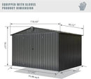 Domi Outdoor Storage Shed 10' x 8’, Metal Garden Shed with Galvanized Steel Frame for Bike, Tools, Lawn Mowers, Pool Toys, Outdoor Storage Cabinet with Lockable Door for Garden Lawn Patio (Dark Grey) by GreenHaven Gardens