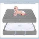 Yoofoss Waterproof Mini Crib Mattress Protector, Quilted Baby Mattress Pad Cover Soft and Breathable, Machine Washable Portable Mattress Protector for Standard Mini Crib Size 38"X24" - Dark Grey by TinyTreasures Baby Boutique