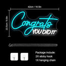 WLHOPE Congrats Grad Neon Sign for 2025 Graduation Decorations LED Neon Light Decor for Graduation Party Gift, Adjustable Congrats Led Sign for Class Room Dorm Backdrop by GreenHaven Gardens