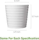 Brajttt Flower Pots,6 Inch Succulent Pots with Drinage,Indoor Round Planter Pots with Saucer,White Cactus Planters with Hole,Outdoor Graden Pots 4 Pack by GreenHaven Gardens