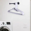 2 Pack Retractable Hanger Holder for Laundry Room, Wall Mount Organizer Rack for Lightweight Clothes, Space Saving Laundry Hook Rod, Keep Empty Hangers Handy, Black by CozyNest Decor