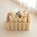 BEBE BASK Unique Wavy Scalloped Basket Set Of 2 - Scallop Basket - 16 x 10 x 7 In - Hand-Woven Elegant Wicker With Scalloped Edge Lid - Nursery Storage - (Earthy) by GreenHaven Gardens