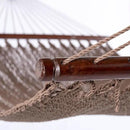 Lazy Daze Hammocks 10.5 FT Double 2 Person Caribbean Rope Hammock, Hand Woven Polyester Hammock with Spreader Bars for Outdoor Backyard Patio Poolside, 450 LBS Capacity, Brown by GreenHaven Gardens