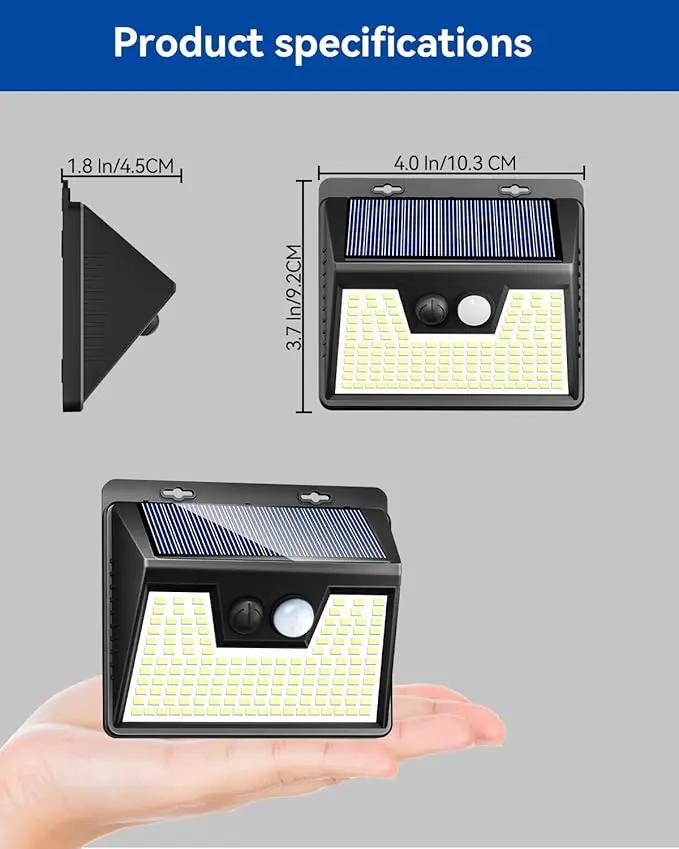 Peasur Solar Lights Outdoor Waterproof [8 Pack/140LED], Warm White Motion Sensor Light Ultra-Bright, 3 Modes Solar Fence Security Lighting for Wall Garden Yard Garage Patio, photo 8 of 8