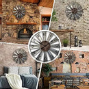 Mrocioa 30inch Windmill Distressed Metal Wall Clocks Rustic Large Decorative Clock Oversized Farmhouse Decor,Non Ticking,Battery Operated by CozyNest Decor