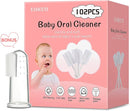 102PCS Baby Tongue Cleaner,Baby Oral Cleaner Newborn Baby Toothbrush,Disposable Infant Toothbrush Clean Baby Mouth,Gauze Gum Cleaner Stick Dental Care for 0-36 Month Baby+1 Finger Toothbrush with Case by TinyTreasures Baby Boutique