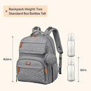 BabbleRoo Diaper Bag Backpack, Travel Backpack with Changing Pad, Pacifier Case & Stroller Straps, Multifunction, Waterproof, Unisex – Light Gray by TinyTreasures Baby Boutique