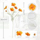 IPOPU Orange Silk Flowers Artificial Daisies 5PCS Cosmos Artificial Flowers Fake Wildflowers Daisy Flowers with Stems for Home Decor Indoor Floral Arrangements Centerpiece (Orange) by CozyNest Decor