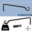 FEED GARDEN 15 Inch 2 Pack Hand-Forged Hanging Plant Bracket Heavy Duty Metal Plant Hangers for Outdoor Hanging Bird Feeders Lanterns Wind Chimes Black by GreenHaven Gardens