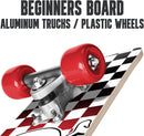 24 inch Rude Boyz Mini Cruiser Skateboard - Aluminium Trucks - Kids Skateboard Ages 5-8 Beginner - Skateboards for Kids by TinyTreasures Baby Boutique