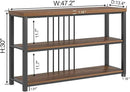 FOLUBAN Console Table for Entryway, Narrow Sofa Table with 3 Tier Storage Shelf for Living Room Hallway Behind Couch, Rustic Walnut by CozyNest Decor