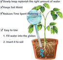Self Watering Planter Insert, 4pcs Blown Glass Plant Watering Globes, Potting Self-Watering Bulbs Flower Automatic Watering Device Auto-Drippers for Plant Daily Self Watering by GreenHaven Gardens