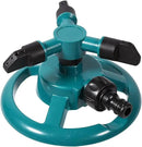 ViaGasaFamido Garden Sprinkler Automatic 360° Circle Rotating Watering Sprinkler Irrigation System Lawn Sprinkler with 3 Nozzle Pipe Hose for Yard Large Area