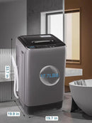 17.7 lbs Full Automatic Washing Machine with LED Display Compact Drain Dump, 10 Wash Programs and 8 Water Levels Ideal for Dorms, Apartments, RV, Grey (KB03-GREY6-3) by CozyNest Decor