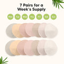Organic Nursing Pads - 14 Washable Viscose Derived from Bamboo Breastfeeding Pads, Wash Bag, Reusable Breast Pads for Breastfeeding, Nipple Pads for Breastfeeding Essentials(Neutrals, M 3.9") by TinyTreasures Baby Boutique