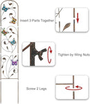 Set of 2 Butterfly Metal Garden Trellis for Climbing Plants, Decorative Vegetables Flowers Vine Trellis for Outdoor Patio 60'' H x 11'' W by GreenHaven Gardens