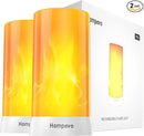 Hompavo 【Upgraded】 LED Flame Lights, 4-Mode Rechargeable Battery Operated Flameless Candles, Waterproof Pillar Flickering Lanterns for Living Room Bathroom Patio Wedding Party Halloween Home Decor by GreenHaven Gardens