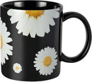 12Oz Daisy floral Black Ceramic Mug, Mug for Daily Coffee and Tea, Lead-free Microwave and Dishwasher Safe Coffee Mug, Perfect gifts for Women and men by CozyNest Decor