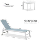 PURPLE LEAF Lounge Chair Outdoor Set of 4 White Aluminum Lounge Chairs with Wheels and Table Outdoor Chaise Lounge for Patio Pool Yard, Steel Blue by GreenHaven Gardens