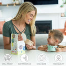 Silicone No Spill Snack Cups for Toddlers – Portable Baby Snack Cup Containers with Dustproof Lid – Dishwasher-Friendly Toddler Spill Proof Cups Without BPA, Lead, or Phthalates – Beige and Green by TinyTreasures Baby Boutique