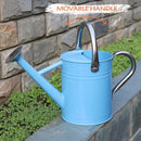 Metal Watering Can, One Gallon Watering Cans Stainless Steel for Outdoor Indoor Garden Plants Watering (Stainless Steel Handle Blue) by GreenHaven Gardens