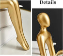 Gold Home Decor Thinker Statue Accents, Set of 3 Thinker Sculptures Office Decor Modern Abstract Resin Decoration on Shelf Table Desk for Living Room Office Bedroom (Large Gold) by CozyNest Decor