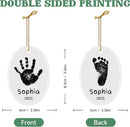 Baby Hand and Footprint Ornament - Baby's Frist Christmas Ornament with Custom Photo, Name, Date - Personalized Baby Gift, Newborn Keepsake, New Mom Gifts by TinyTreasures Baby Boutique