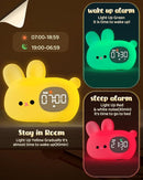Bunny Alarm Clock for Kids with Night Light, Sleep Training Clock Time to Wake Clock, Rechargeable Silicone Light for Bedroom, Perfect Sleep Companion for Boys Girls by TinyTreasures Baby Boutique