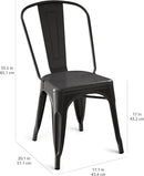 Amazon Basics Metal Dining Chairs, Matte Black, 1 Count (Pack of 4) by CozyNest Decor
