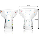 Hand Blown Margarita Glass – (Polka Dot Vintage Design)