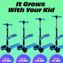 SKIDEE Kick Scooters for Kids Ages 3-5, Adjustable Height Foldable Scooter with Removable Seat, 3 LED Light Wheels, Rear Brake, Wide Standing Board, Suitable Up to 12 Year Old Boys/Girls by TinyTreasures Baby Boutique