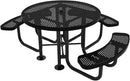 Heavy-Duty Portable Outdoor Picnic Table with Umbrella Hole, Punched Steel Patio Dining Furniture Made in America (46" Round Top, Textured Black) by CozyNest Decor